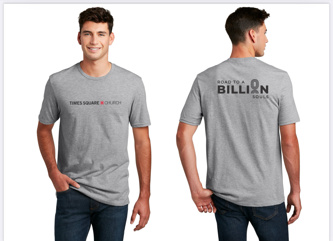 Times Square Church T-shirt with Road To a Billion