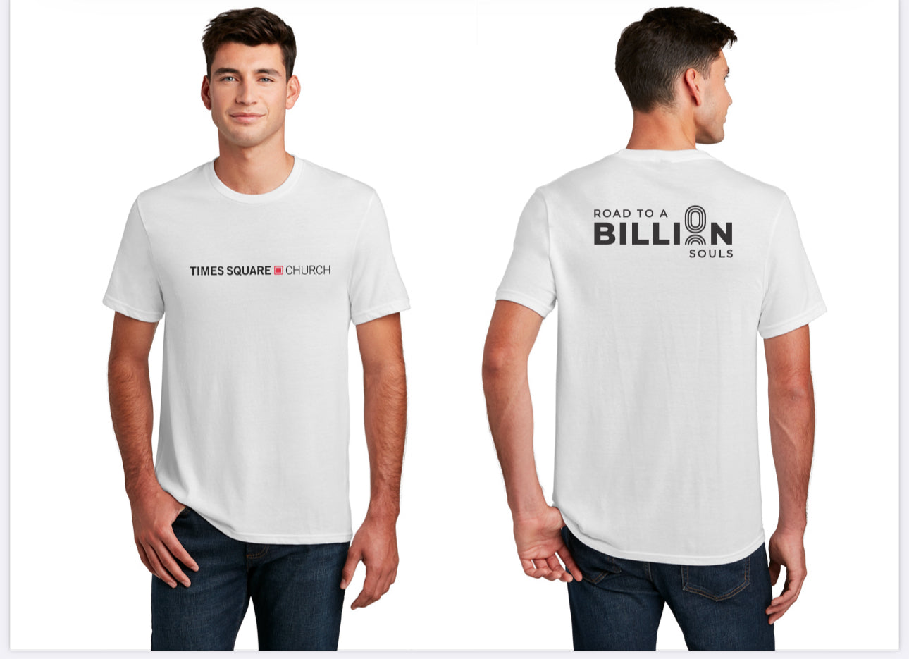 Times Square Church T-shirt with Road To a Billion
